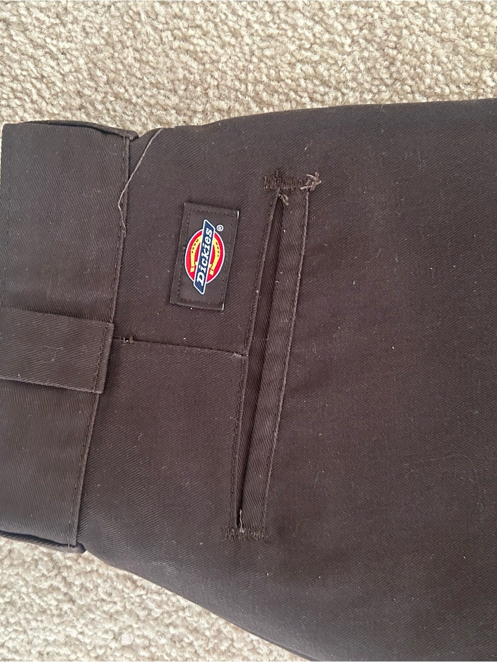 Dickies Black Cargo Pants with Logo Patch